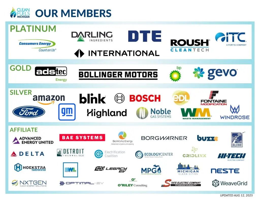 logos of Clean Fuels Michigan members