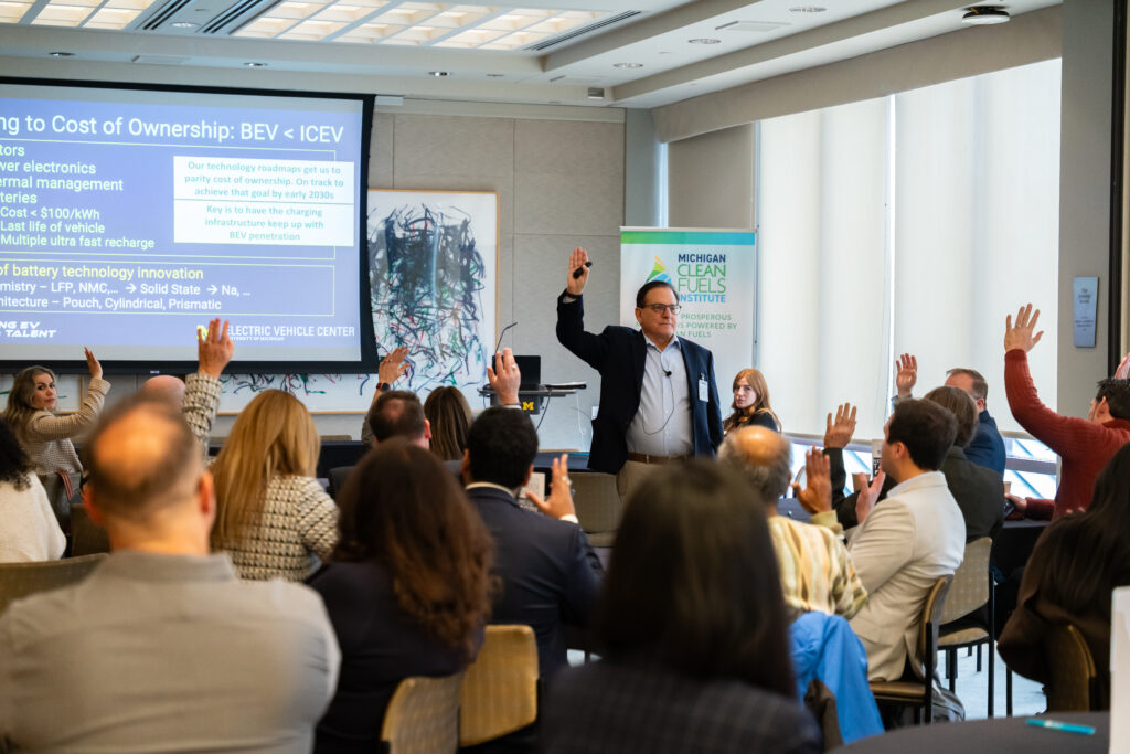 Alan Taub at the Clean Fuels Michigan Summit 2025 delivering the Keynote